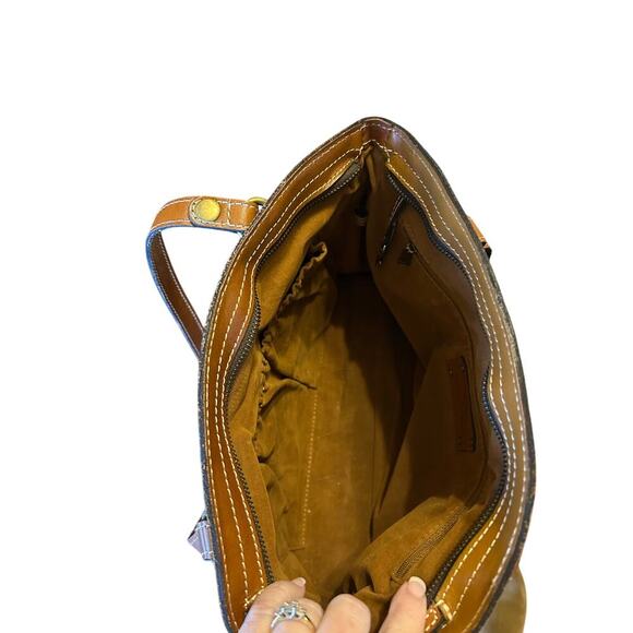 Patricia Nash Poppy Tote Heritage Shoulder Bag Brown Leather With Dust Bag - Picture 7 of 9